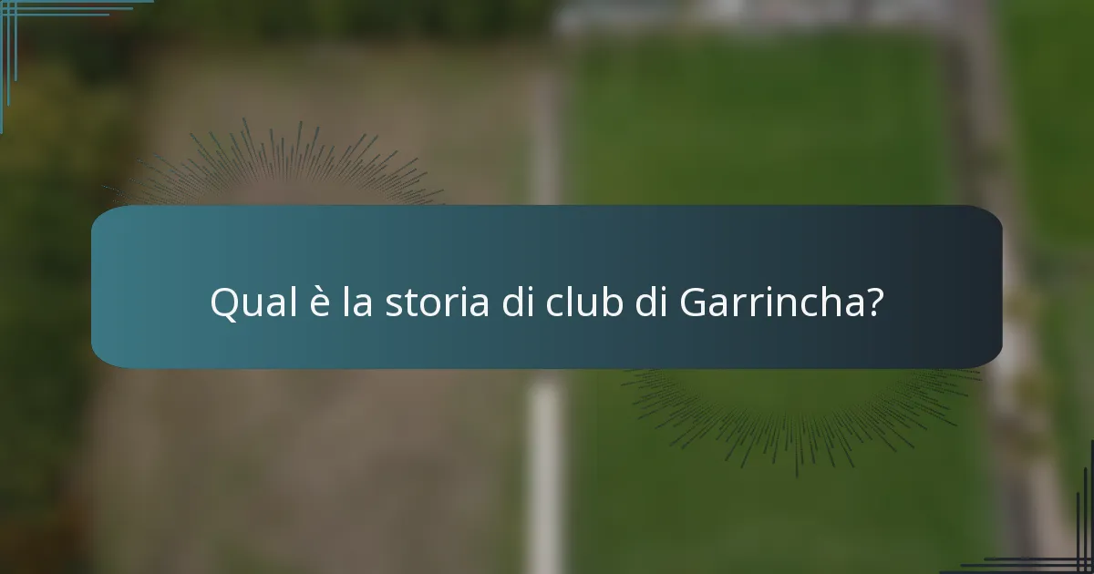 Qual è la storia di club di Garrincha?