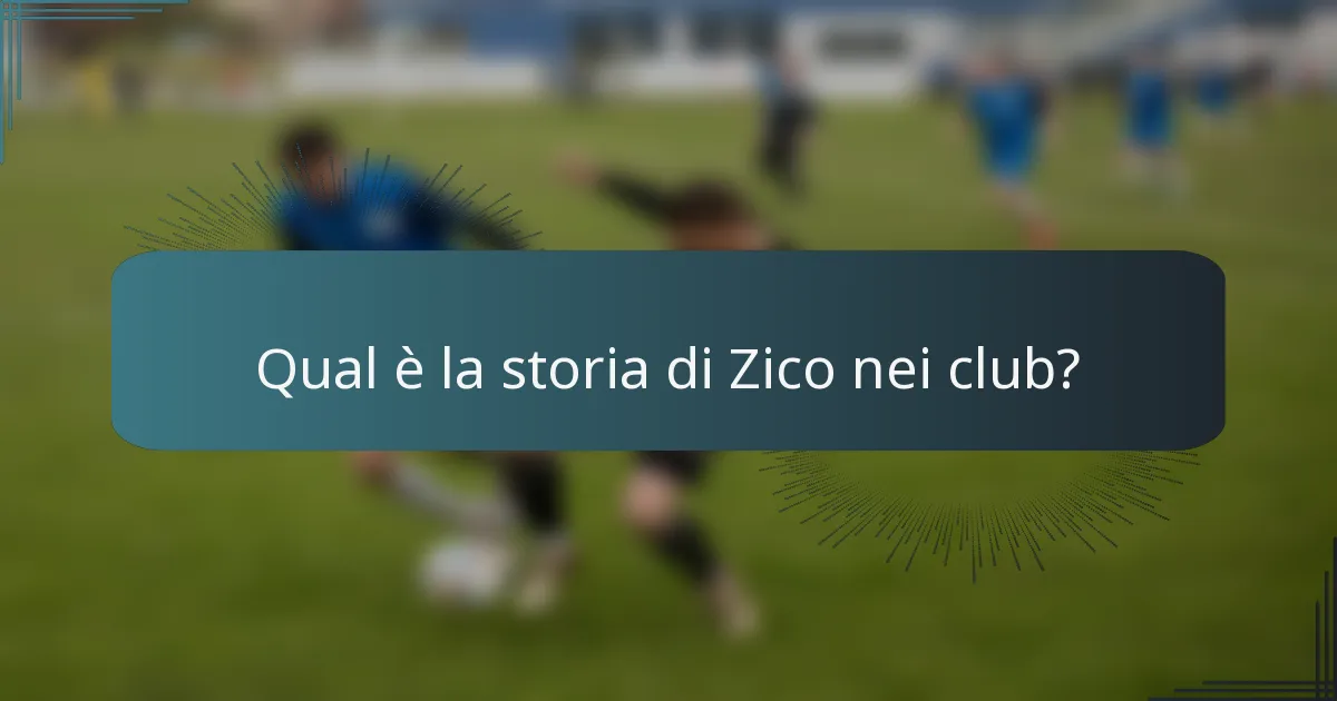 Qual è la storia di Zico nei club?