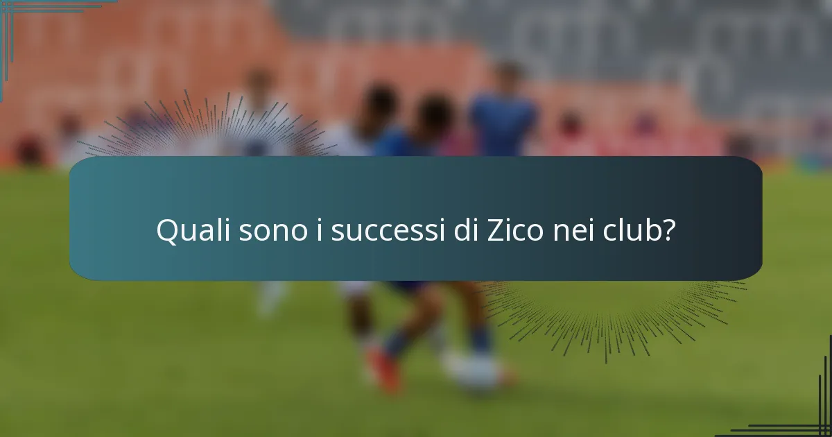 Quali sono i successi di Zico nei club?